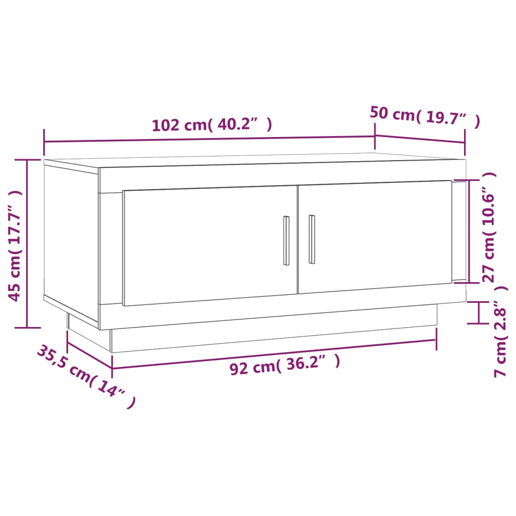 Salontafel 102x50x45 cm bewerkt hout gerookt eikenkleurig is nu te koop bij PeponiXL, paradijselijk wonen!