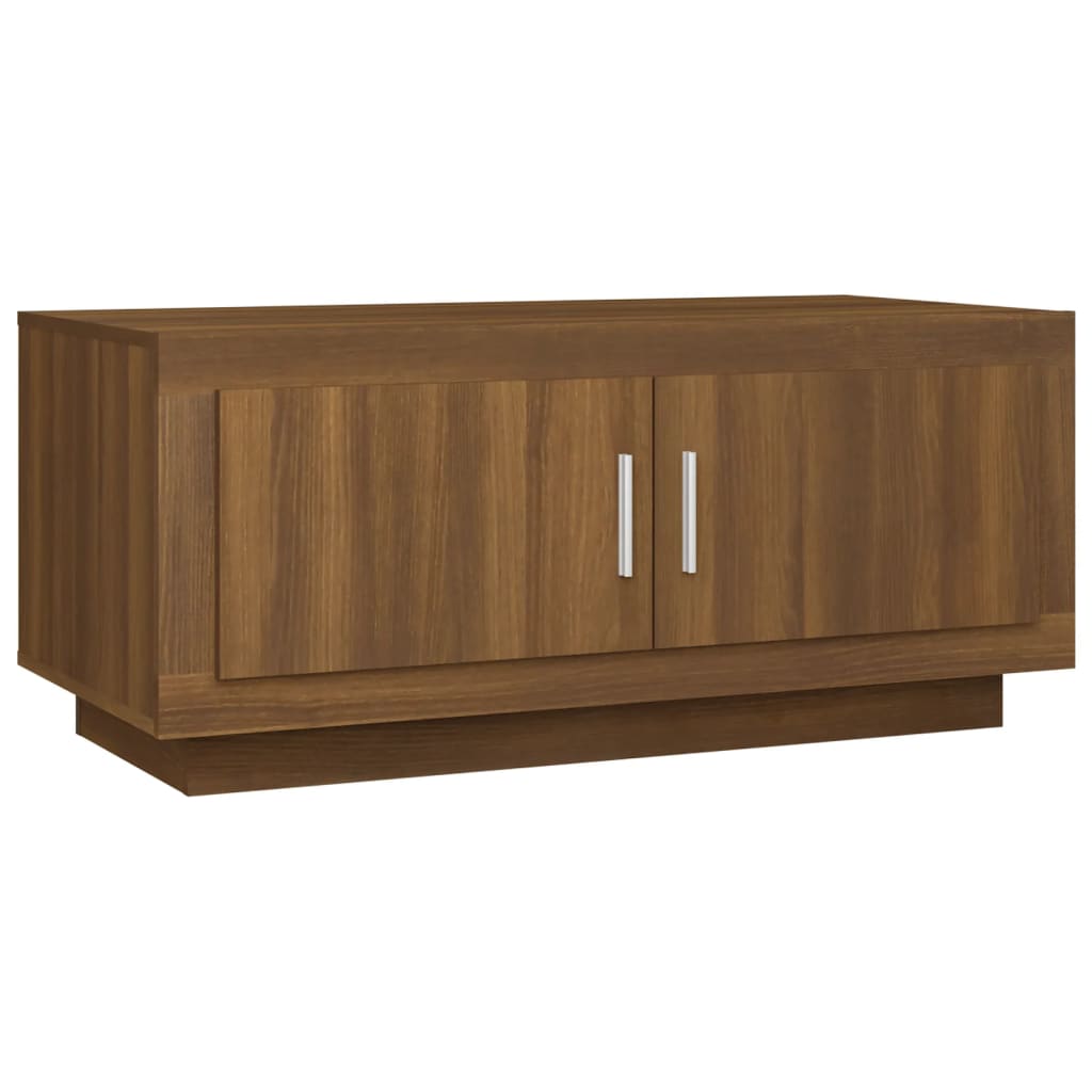Salontafel 102x50x45 cm bewerkt hout bruin eikenkleur is nu te koop bij PeponiXL, paradijselijk wonen!