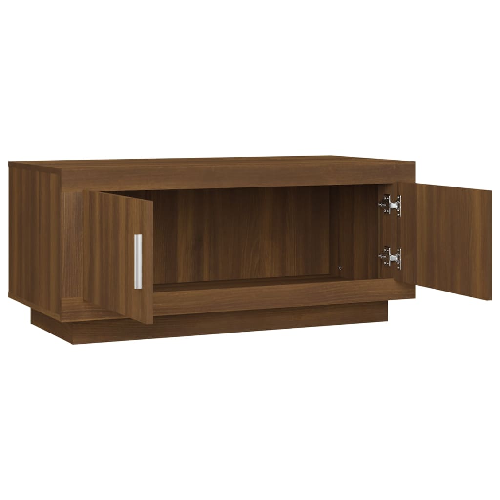 Salontafel 102x50x45 cm bewerkt hout bruin eikenkleur is nu te koop bij PeponiXL, paradijselijk wonen!