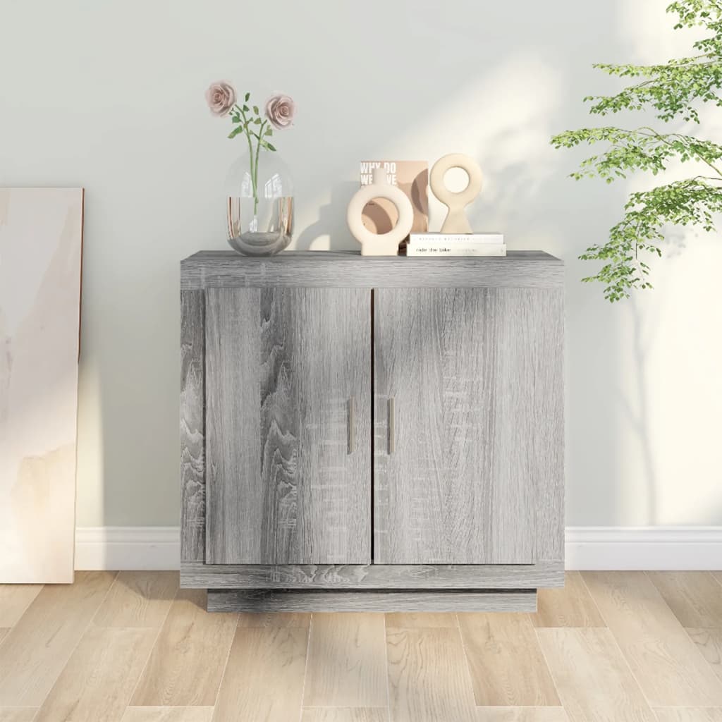 Dressoir 80x40x75 cm bewerkt hout grijs sonoma eikenkleurig is nu te koop bij PeponiXL, paradijselijk wonen!