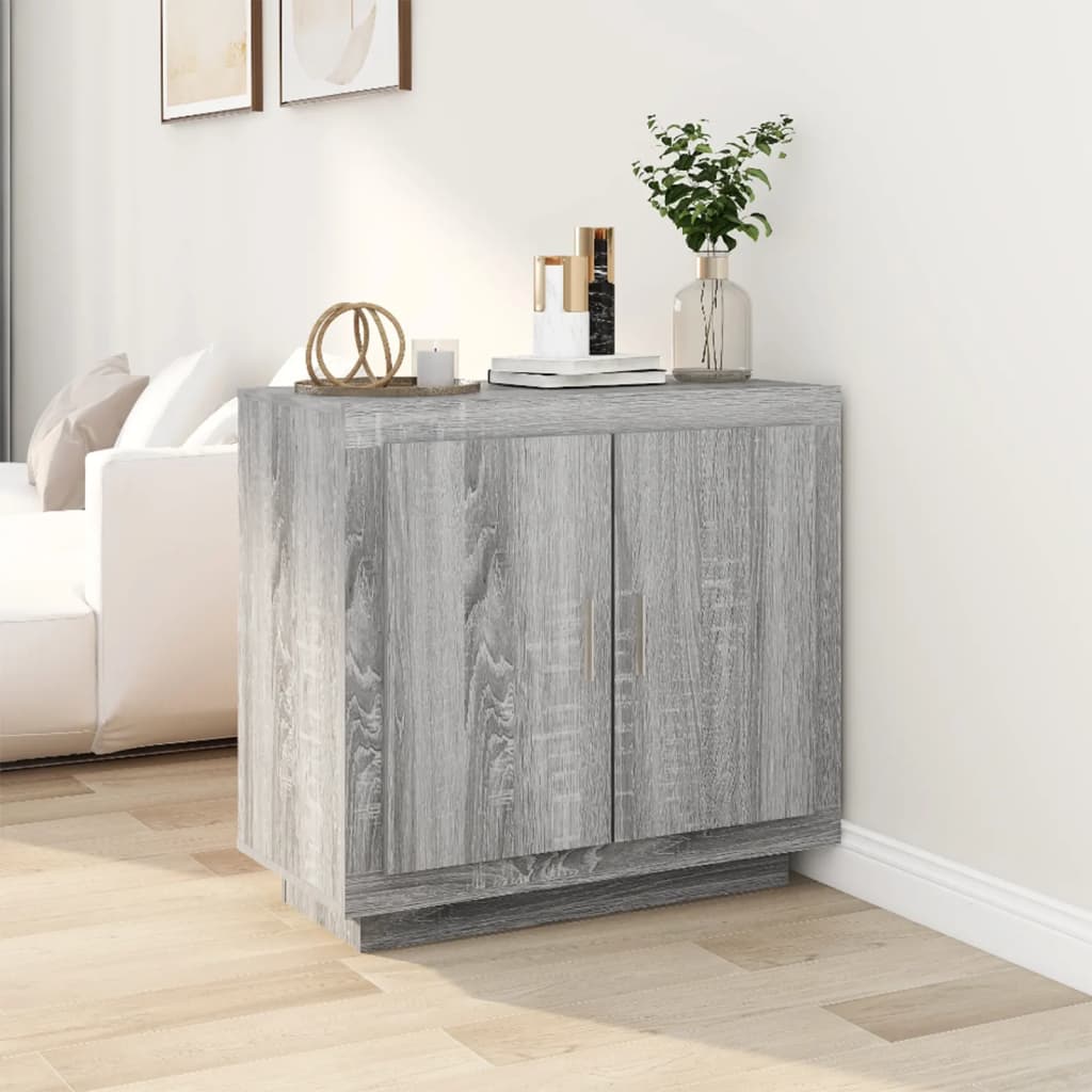 Dressoir 80x40x75 cm bewerkt hout grijs sonoma eikenkleurig is nu te koop bij PeponiXL, paradijselijk wonen!