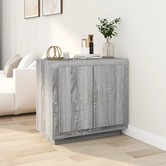 Dressoir 80x40x75 cm bewerkt hout grijs sonoma eikenkleurig is nu te koop bij PeponiXL, paradijselijk wonen!