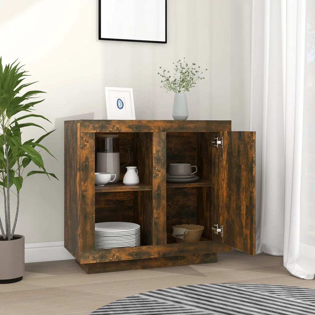 Dressoir 80x40x75 cm gerookt eikenkleurig is nu te koop bij PeponiXL, paradijselijk wonen!