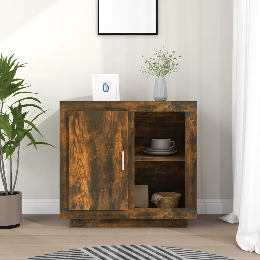 Dressoir 80x40x75 cm gerookt eikenkleurig is nu te koop bij PeponiXL, paradijselijk wonen!