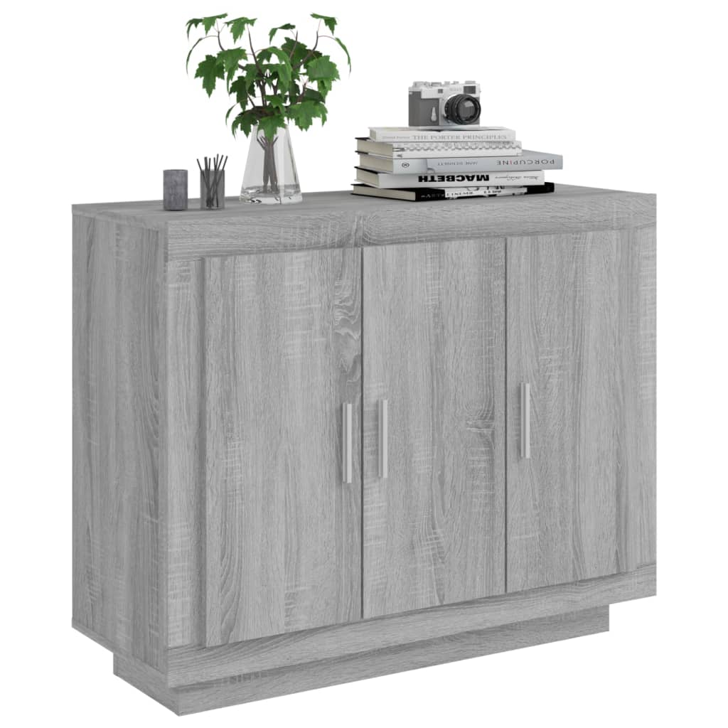 Dressoir 92x35x75 cm bewerkt hout grijs sonoma eikenkleurig is nu te koop bij PeponiXL, paradijselijk wonen!