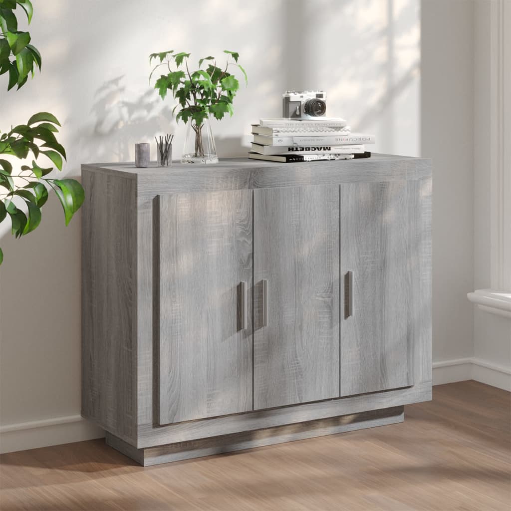 Dressoir 92x35x75 cm bewerkt hout grijs sonoma eikenkleurig is nu te koop bij PeponiXL, paradijselijk wonen!