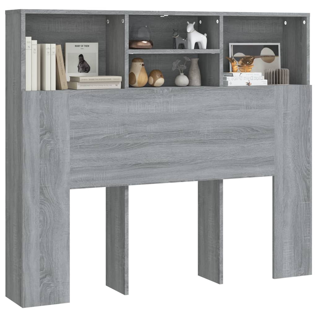 Hoofdbordkast 120x19x103,5 cm grijs sonoma eikenkleurig is nu te koop bij PeponiXL, paradijselijk wonen!