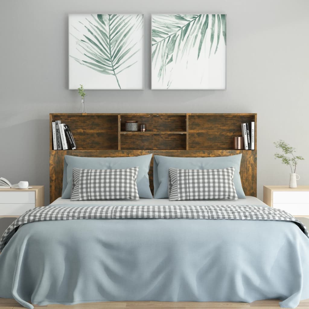 Hoofdbordkast 160x19x103,5 cm gerookt eikenkleurig is nu te koop bij PeponiXL, paradijselijk wonen!