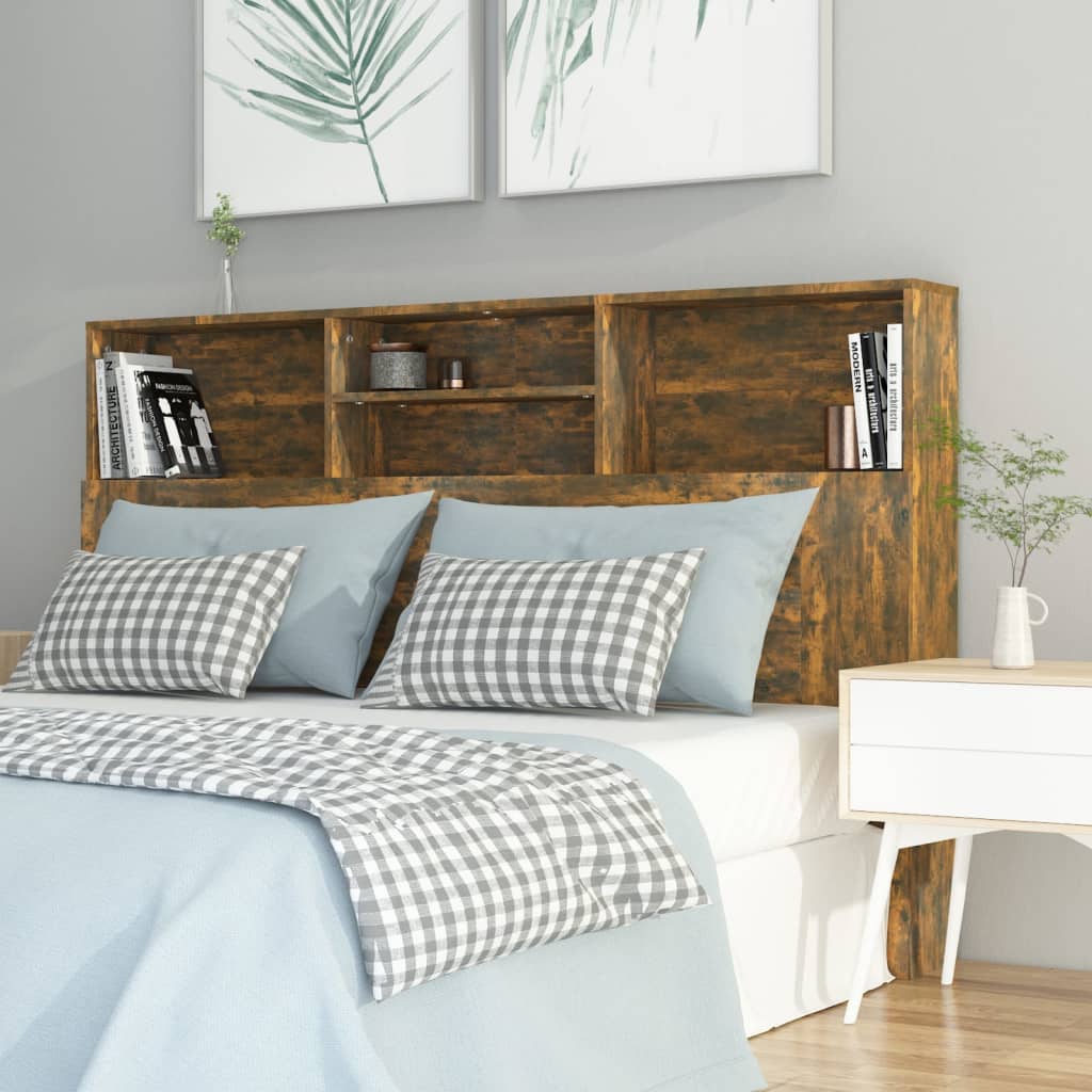 Hoofdbordkast 160x19x103,5 cm gerookt eikenkleurig is nu te koop bij PeponiXL, paradijselijk wonen!