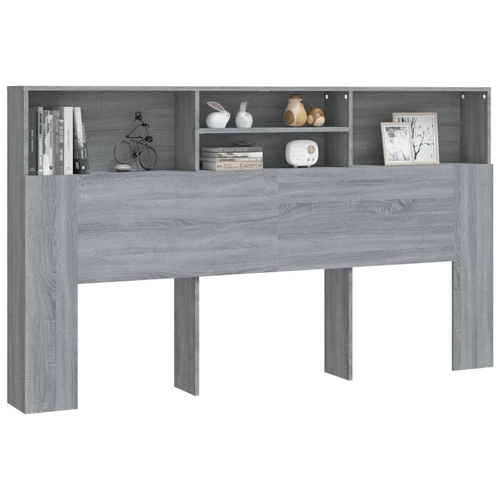 Hoofdbordkast 180x19x103,5 cm grijs sonoma eikenkleurig is nu te koop bij PeponiXL, paradijselijk wonen!