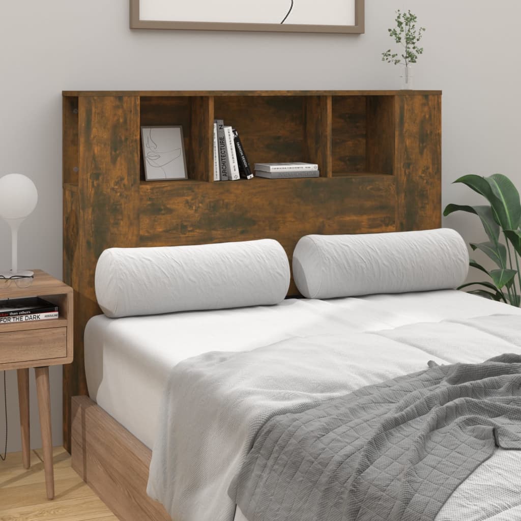 Hoofdbordkast 120x18,5x102,5 cm gerookt eikenkleurig is nu te koop bij PeponiXL, paradijselijk wonen!