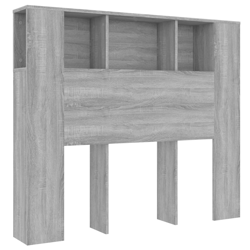 Hoofdbordkast 120x18,5x102,5 cm grijs sonoma eikenkleurig is nu te koop bij PeponiXL, paradijselijk wonen!
