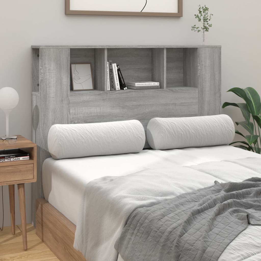 Hoofdbordkast 120x18,5x102,5 cm grijs sonoma eikenkleurig is nu te koop bij PeponiXL, paradijselijk wonen!