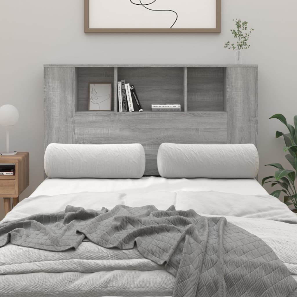 Hoofdbordkast 120x18,5x102,5 cm grijs sonoma eikenkleurig is nu te koop bij PeponiXL, paradijselijk wonen!
