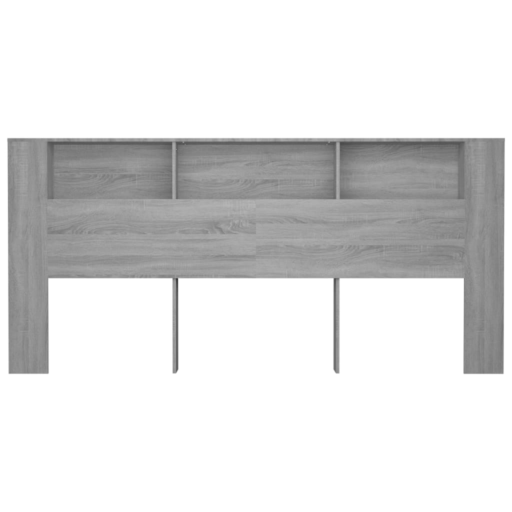 Hoofdbordkast 220x18,5x104,5 cm grijs sonoma eikenkleurig is nu te koop bij PeponiXL, paradijselijk wonen!