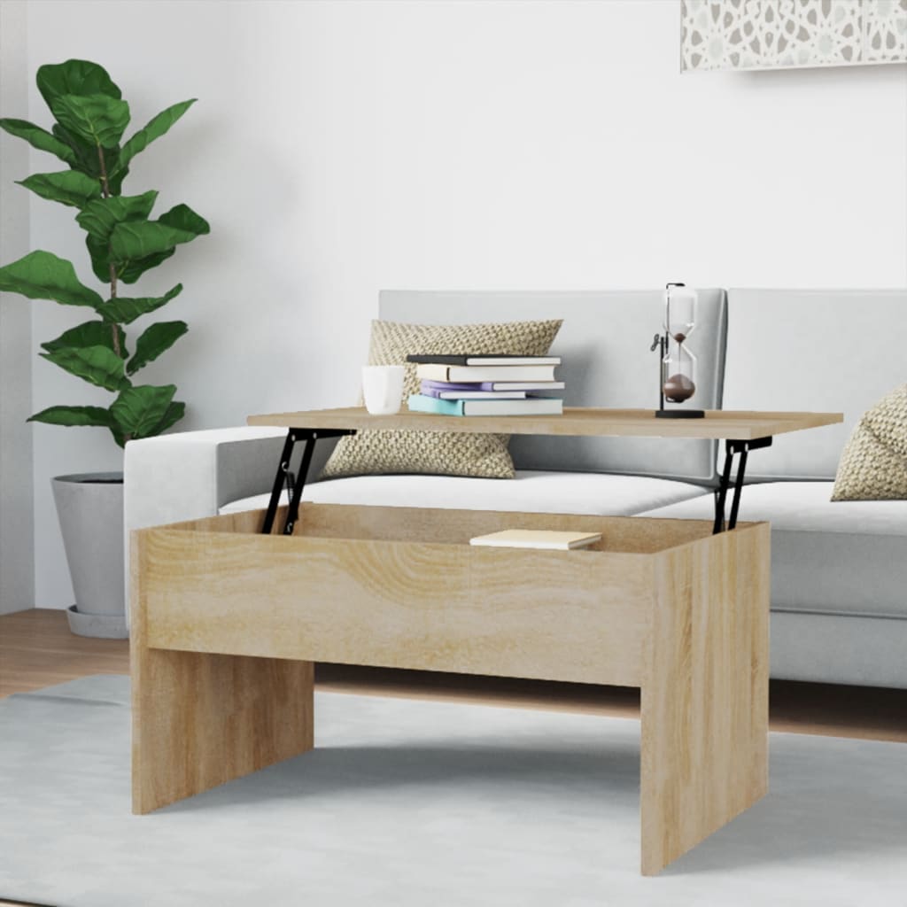 Salontafel 80x50,5x41,5 cm bewerkt hout sonoma eikenkleurig is nu te koop bij PeponiXL, paradijselijk wonen!