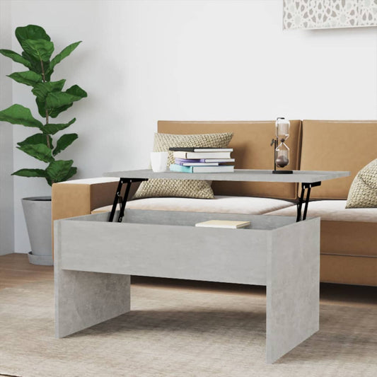 Salontafel 80x50,5x41,5 cm bewerkt hout betongrijs is nu te koop bij PeponiXL, paradijselijk wonen!