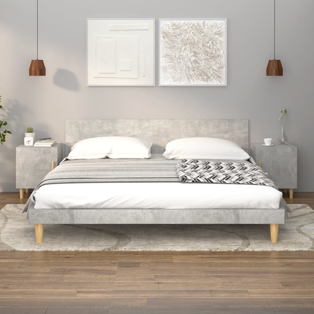 Nachtkastje bewerkt hout betongrijs is nu te koop bij PeponiXL, paradijselijk wonen!