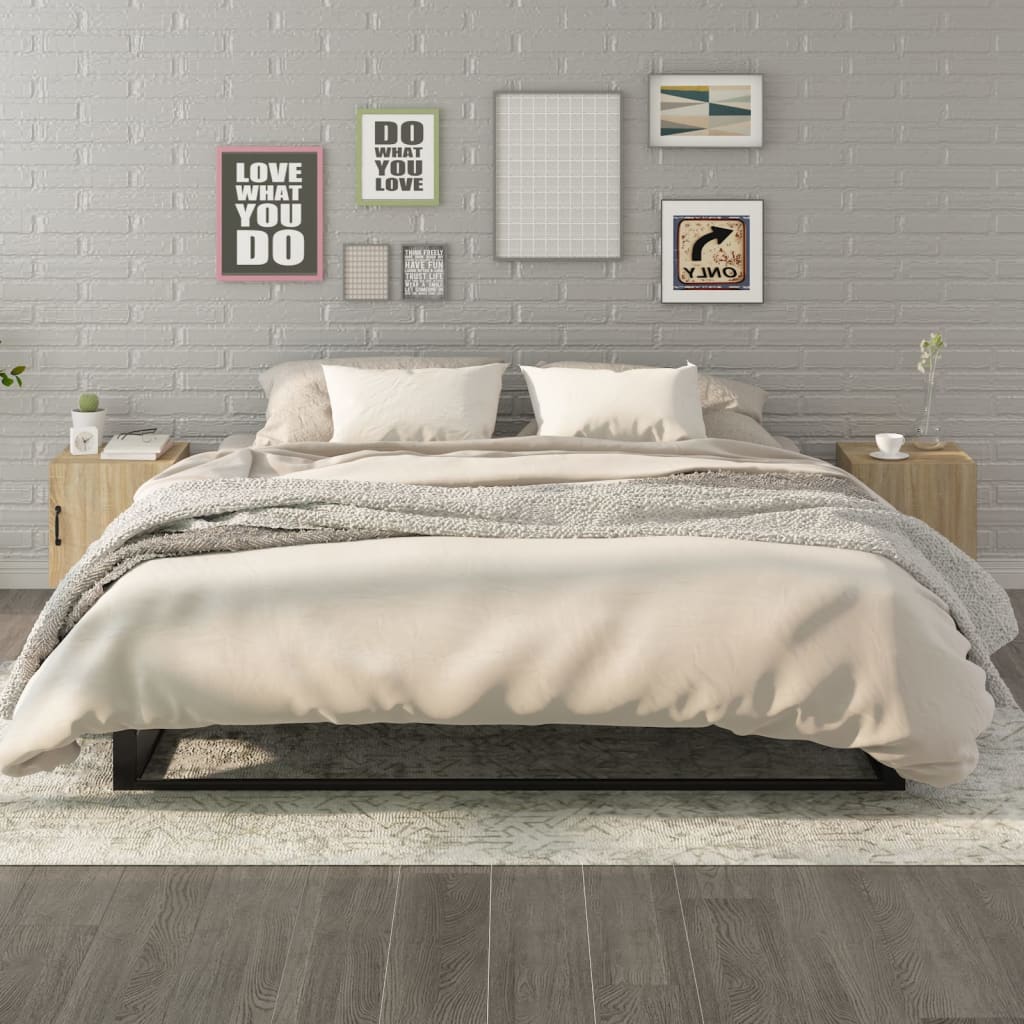 Nachtkastjes 2 st bewerkt hout sonoma eikenkleurig is nu te koop bij PeponiXL, paradijselijk wonen!