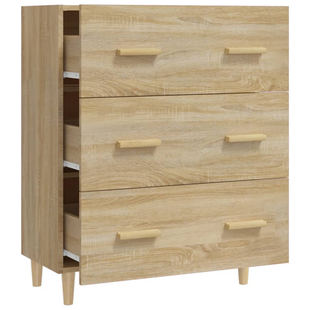 Dressoir 70x34x90 cm bewerkt hout sonoma eikenkleurig is nu te koop bij PeponiXL, paradijselijk wonen!
