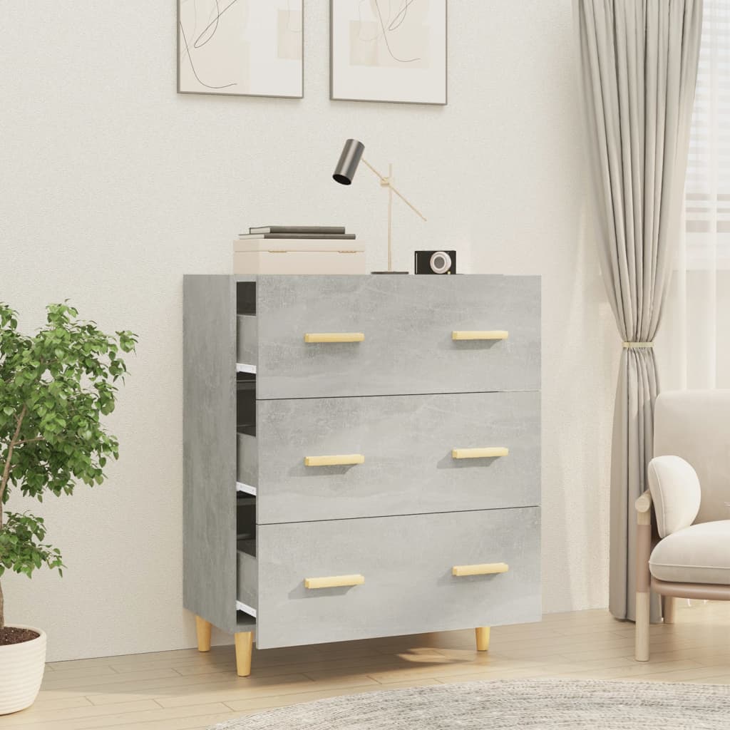Dressoir 70x34x90 cm bewerkt hout betongrijs is nu te koop bij PeponiXL, paradijselijk wonen!
