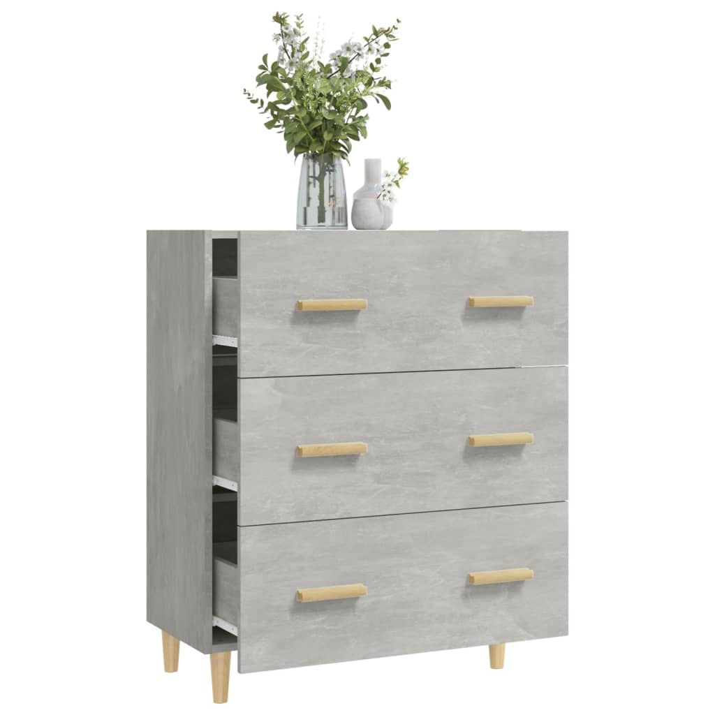 Dressoir 70x34x90 cm bewerkt hout betongrijs is nu te koop bij PeponiXL, paradijselijk wonen!