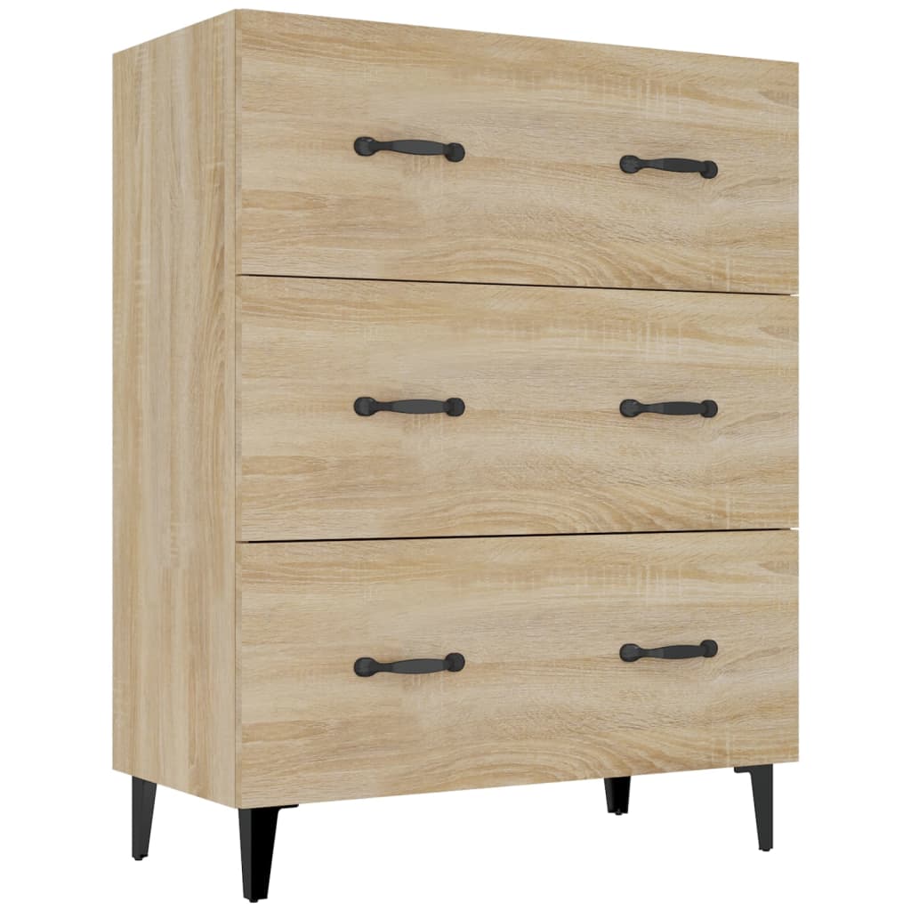 Dressoir 69,5x34x90 cm bewerkt hout sonoma eikenkleurig is nu te koop bij PeponiXL, paradijselijk wonen!