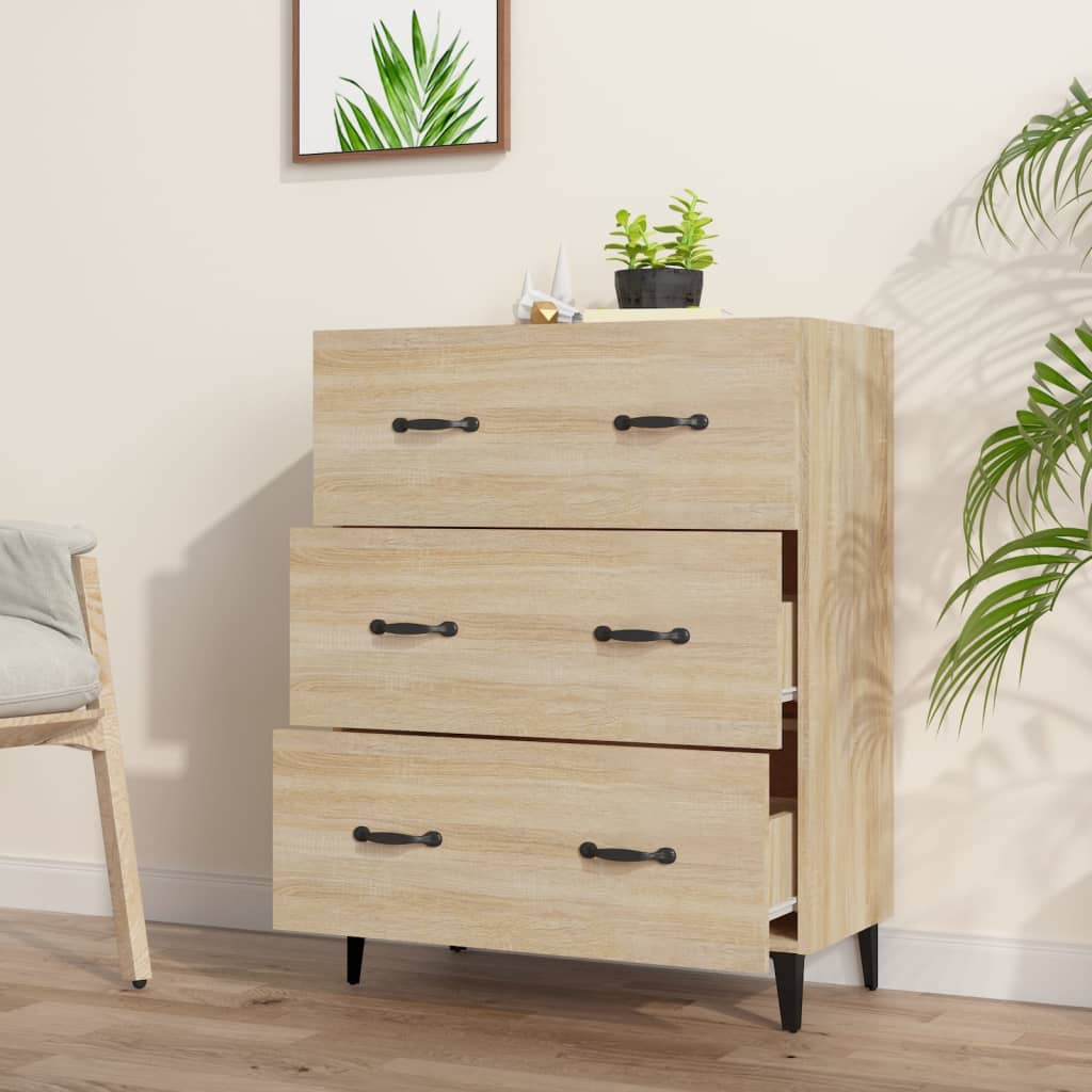 Dressoir 69,5x34x90 cm bewerkt hout sonoma eikenkleurig is nu te koop bij PeponiXL, paradijselijk wonen!