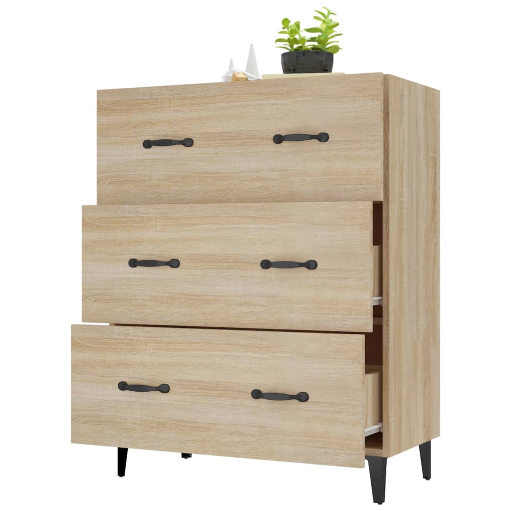 Dressoir 69,5x34x90 cm bewerkt hout sonoma eikenkleurig is nu te koop bij PeponiXL, paradijselijk wonen!