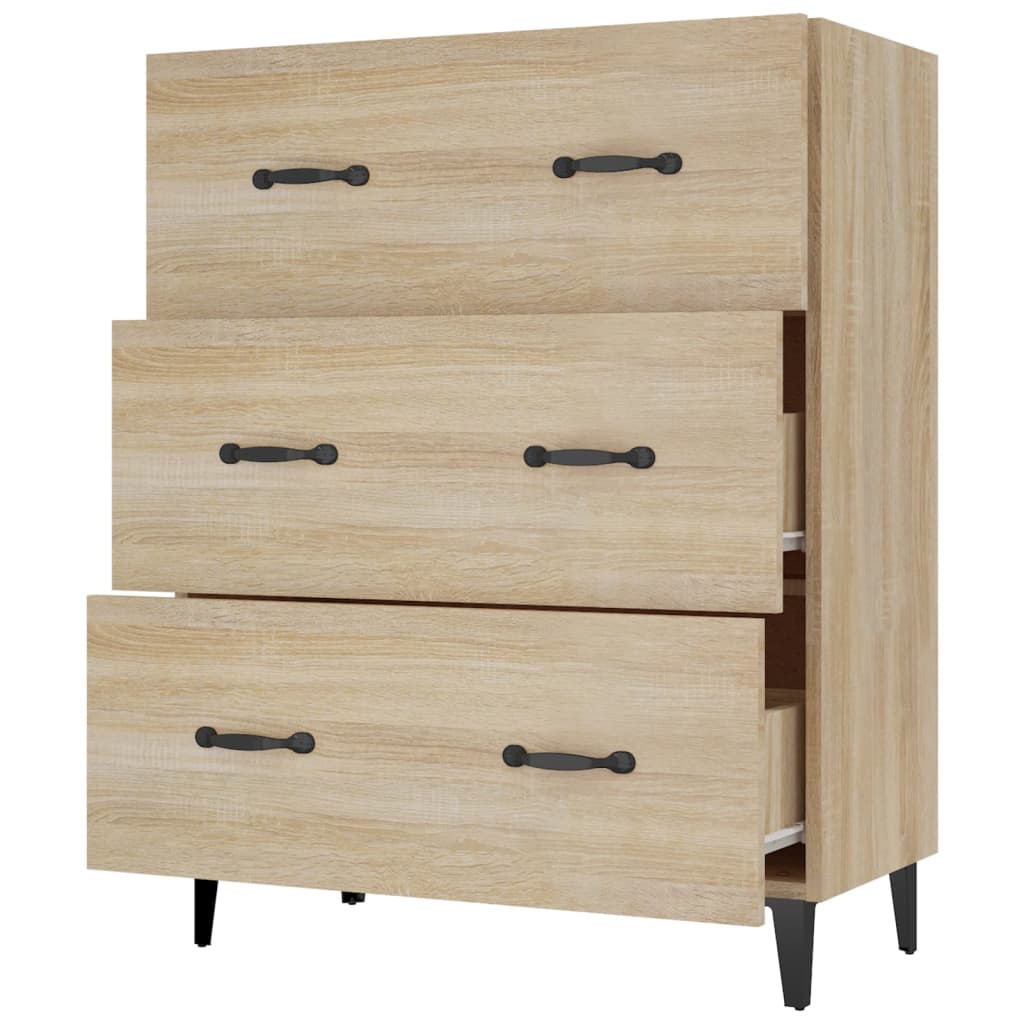 Dressoir 69,5x34x90 cm bewerkt hout sonoma eikenkleurig is nu te koop bij PeponiXL, paradijselijk wonen!