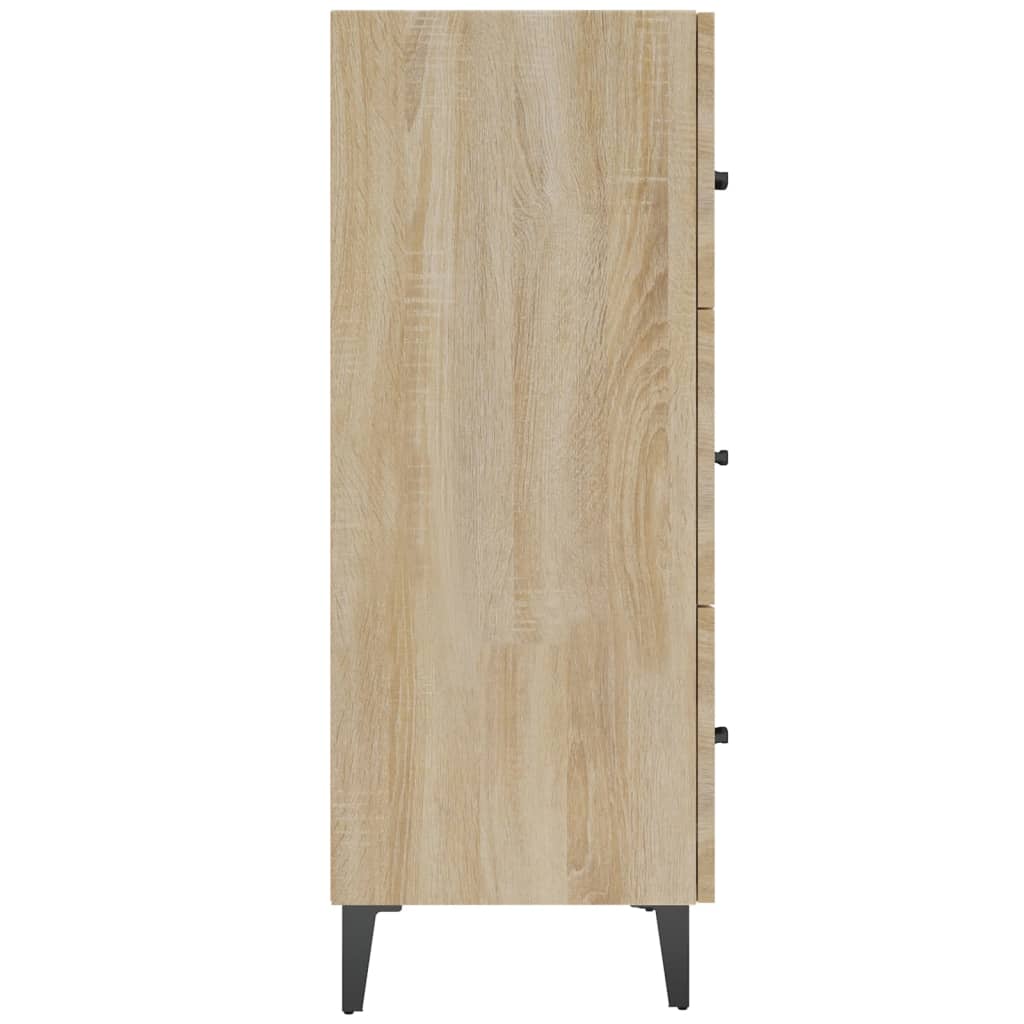 Dressoir 69,5x34x90 cm bewerkt hout sonoma eikenkleurig is nu te koop bij PeponiXL, paradijselijk wonen!