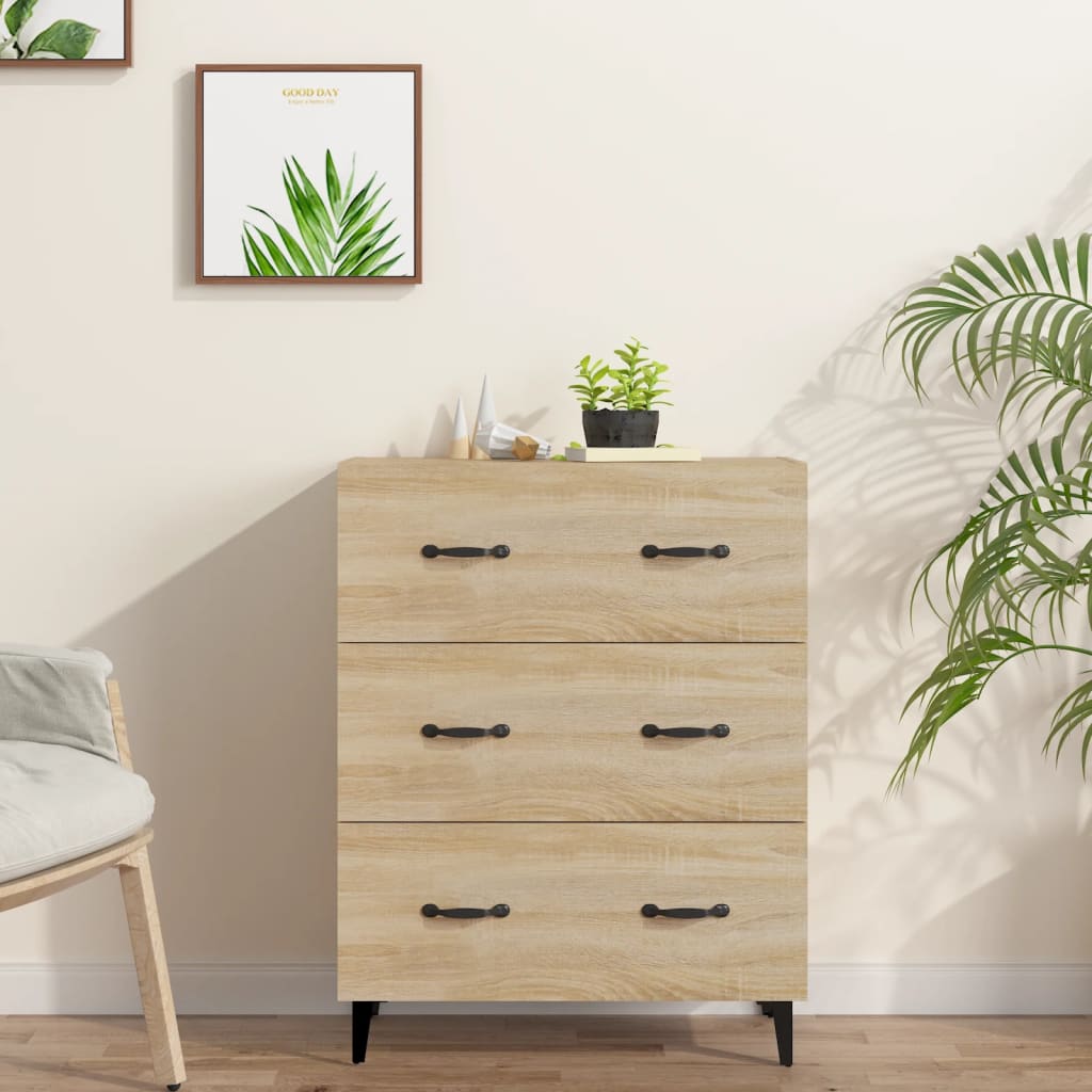 Dressoir 69,5x34x90 cm bewerkt hout sonoma eikenkleurig is nu te koop bij PeponiXL, paradijselijk wonen!