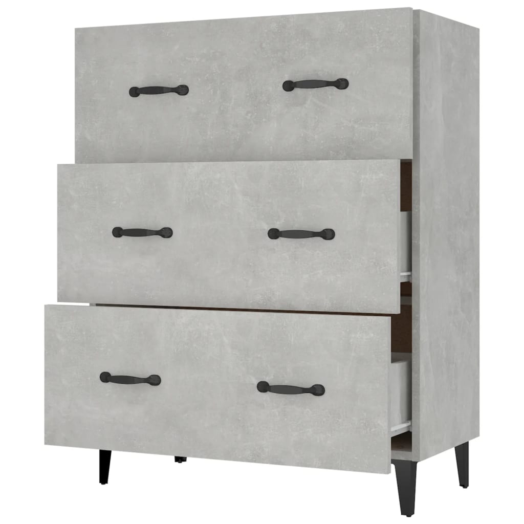 Dressoir 69,5x34x90 cm bewerkt hout betongrijs is nu te koop bij PeponiXL, paradijselijk wonen!