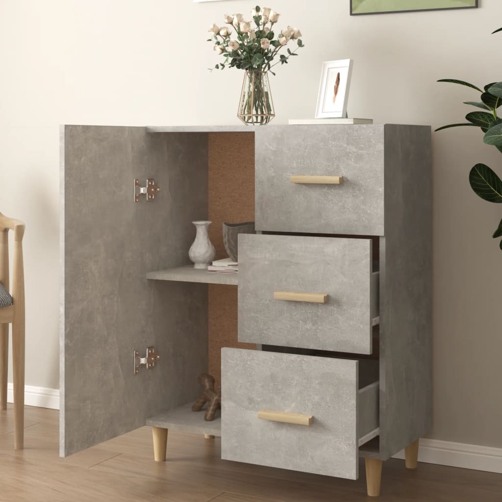 Dressoir 69,5x34x90 cm bewerkt hout betongrijs is nu te koop bij PeponiXL, paradijselijk wonen!