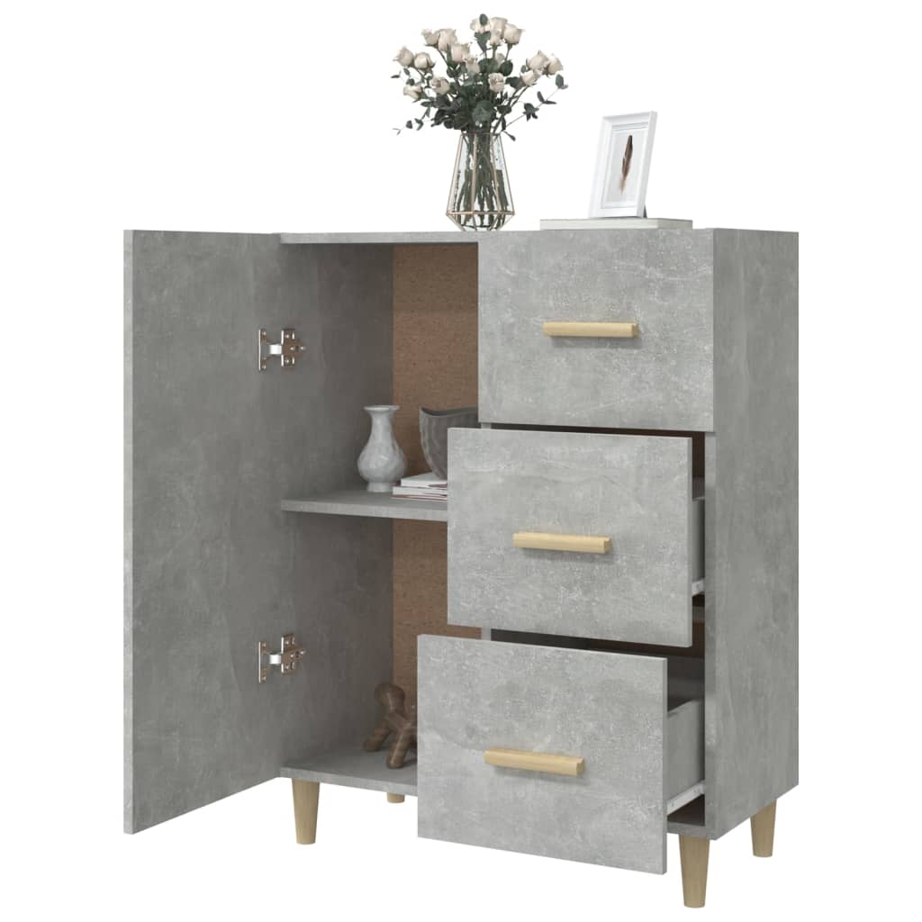Dressoir 69,5x34x90 cm bewerkt hout betongrijs is nu te koop bij PeponiXL, paradijselijk wonen!