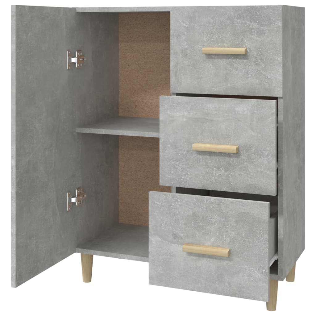Dressoir 69,5x34x90 cm bewerkt hout betongrijs is nu te koop bij PeponiXL, paradijselijk wonen!