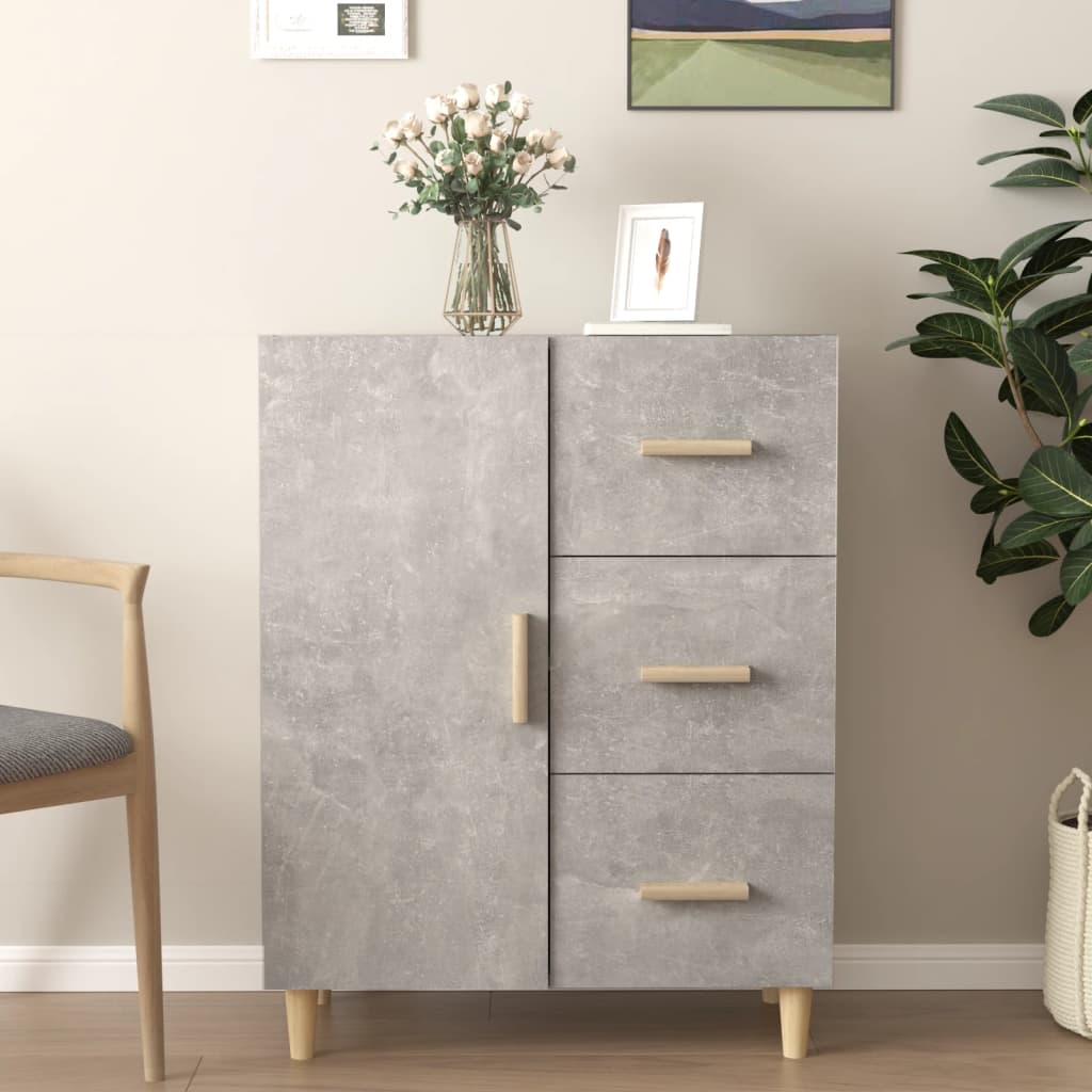 Dressoir 69,5x34x90 cm bewerkt hout betongrijs is nu te koop bij PeponiXL, paradijselijk wonen!