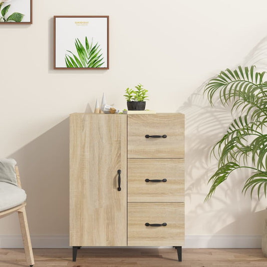 Dressoir 69,5x34x90 cm bewerkt hout sonoma eikenkleurig is nu te koop bij PeponiXL, paradijselijk wonen!