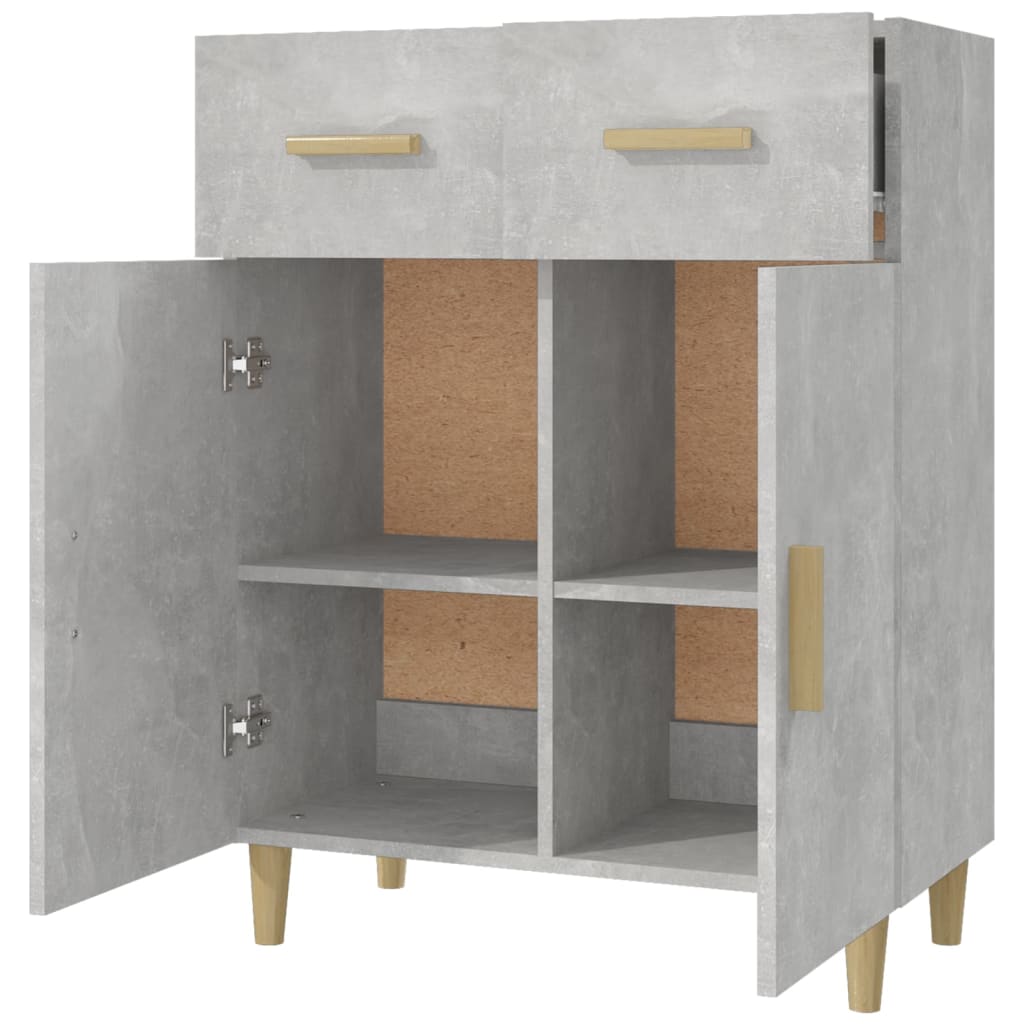 Dressoir 69,5x34x89 cm bewerkt hout betongrijs is nu te koop bij PeponiXL, paradijselijk wonen!