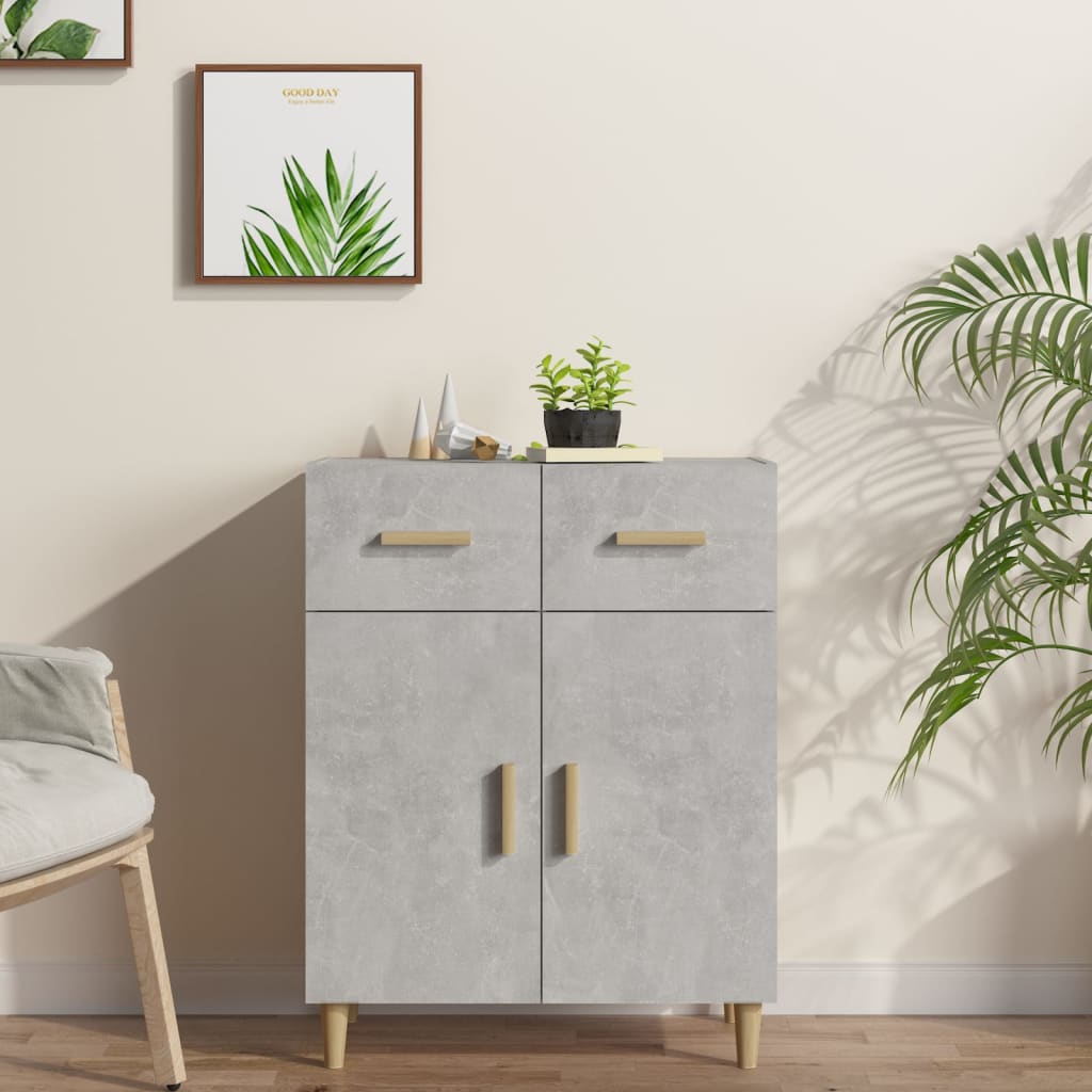 Dressoir 69,5x34x89 cm bewerkt hout betongrijs is nu te koop bij PeponiXL, paradijselijk wonen!