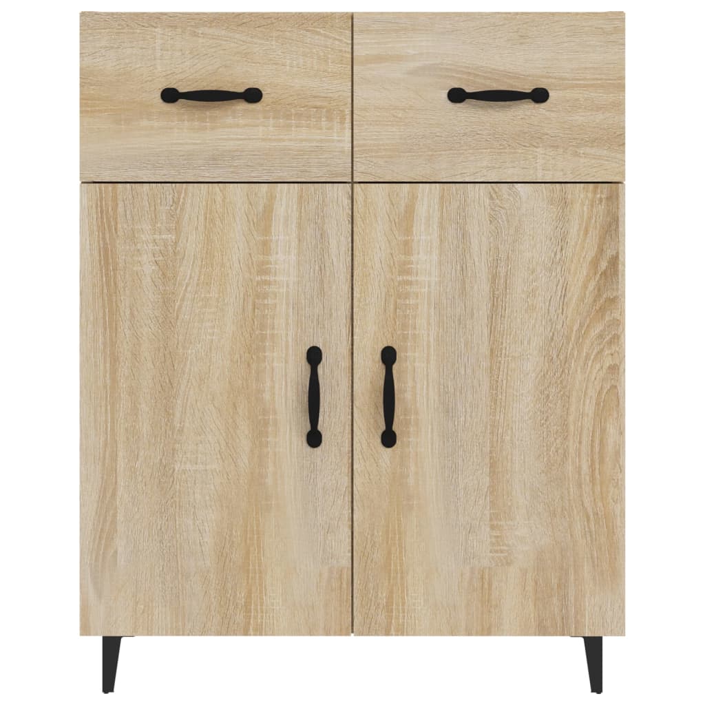 Dressoir 69,5x34x90 cm bewerkt hout sonoma eikenkleurig is nu te koop bij PeponiXL, paradijselijk wonen!