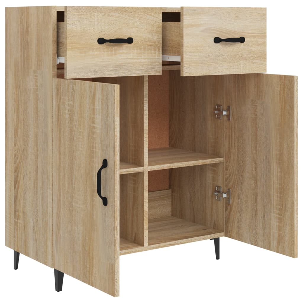 Dressoir 69,5x34x90 cm bewerkt hout sonoma eikenkleurig is nu te koop bij PeponiXL, paradijselijk wonen!
