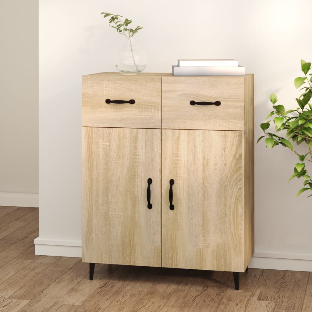 Dressoir 69,5x34x90 cm bewerkt hout sonoma eikenkleurig is nu te koop bij PeponiXL, paradijselijk wonen!
