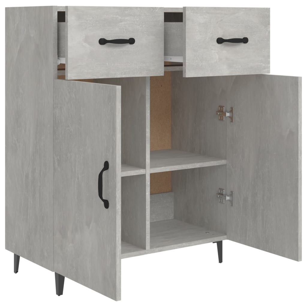 Dressoir 69,5x34x90 cm bewerkt hout betongrijs is nu te koop bij PeponiXL, paradijselijk wonen!