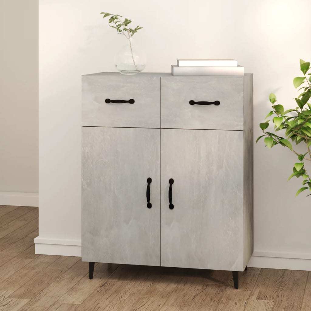 Dressoir 69,5x34x90 cm bewerkt hout betongrijs is nu te koop bij PeponiXL, paradijselijk wonen!