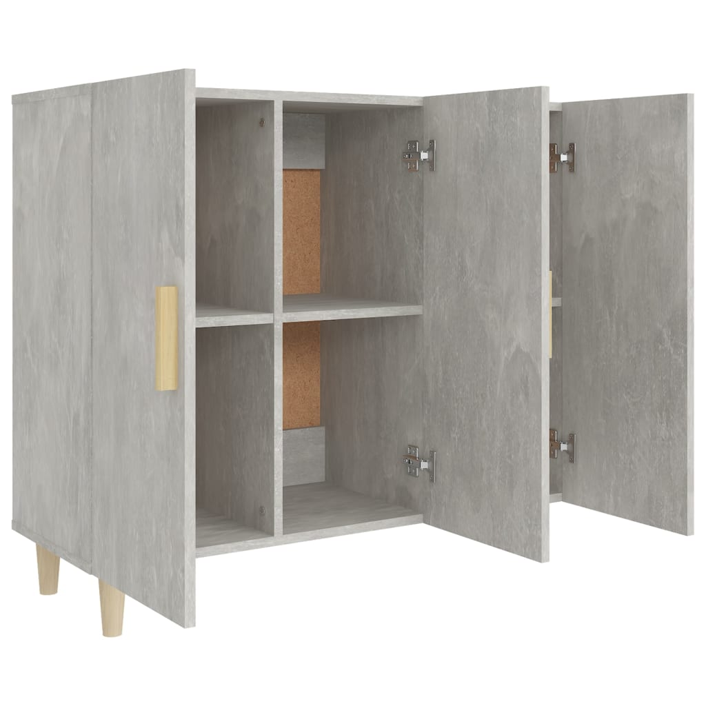 Dressoir 90x34x80 cm bewerkt hout betongrijs is nu te koop bij PeponiXL, paradijselijk wonen!