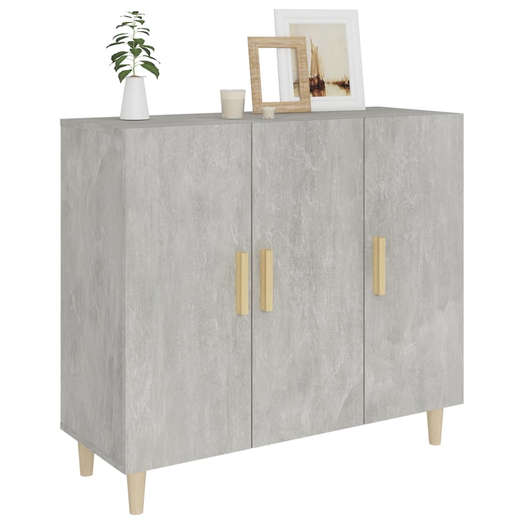 Dressoir 90x34x80 cm bewerkt hout betongrijs is nu te koop bij PeponiXL, paradijselijk wonen!