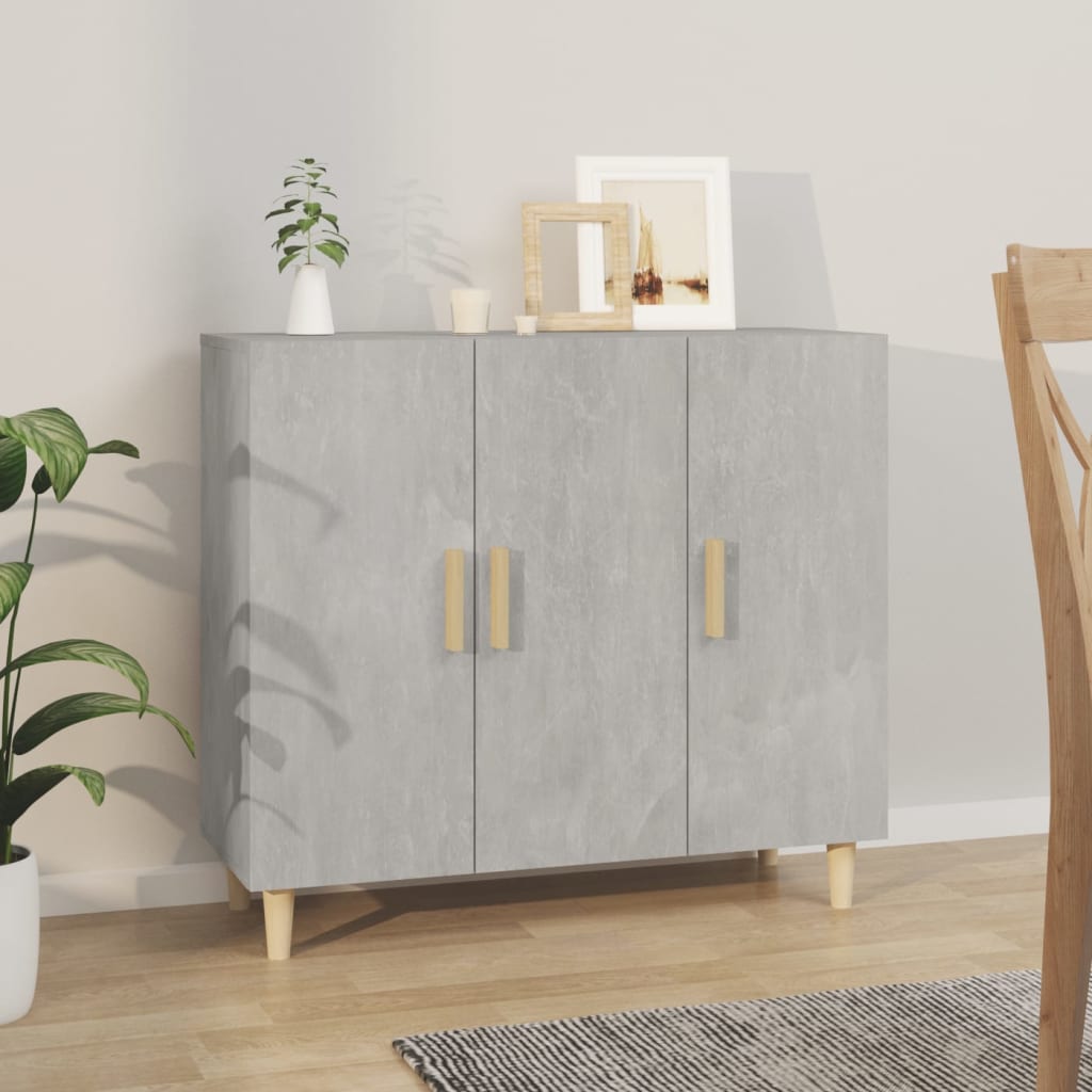 Dressoir 90x34x80 cm bewerkt hout betongrijs is nu te koop bij PeponiXL, paradijselijk wonen!