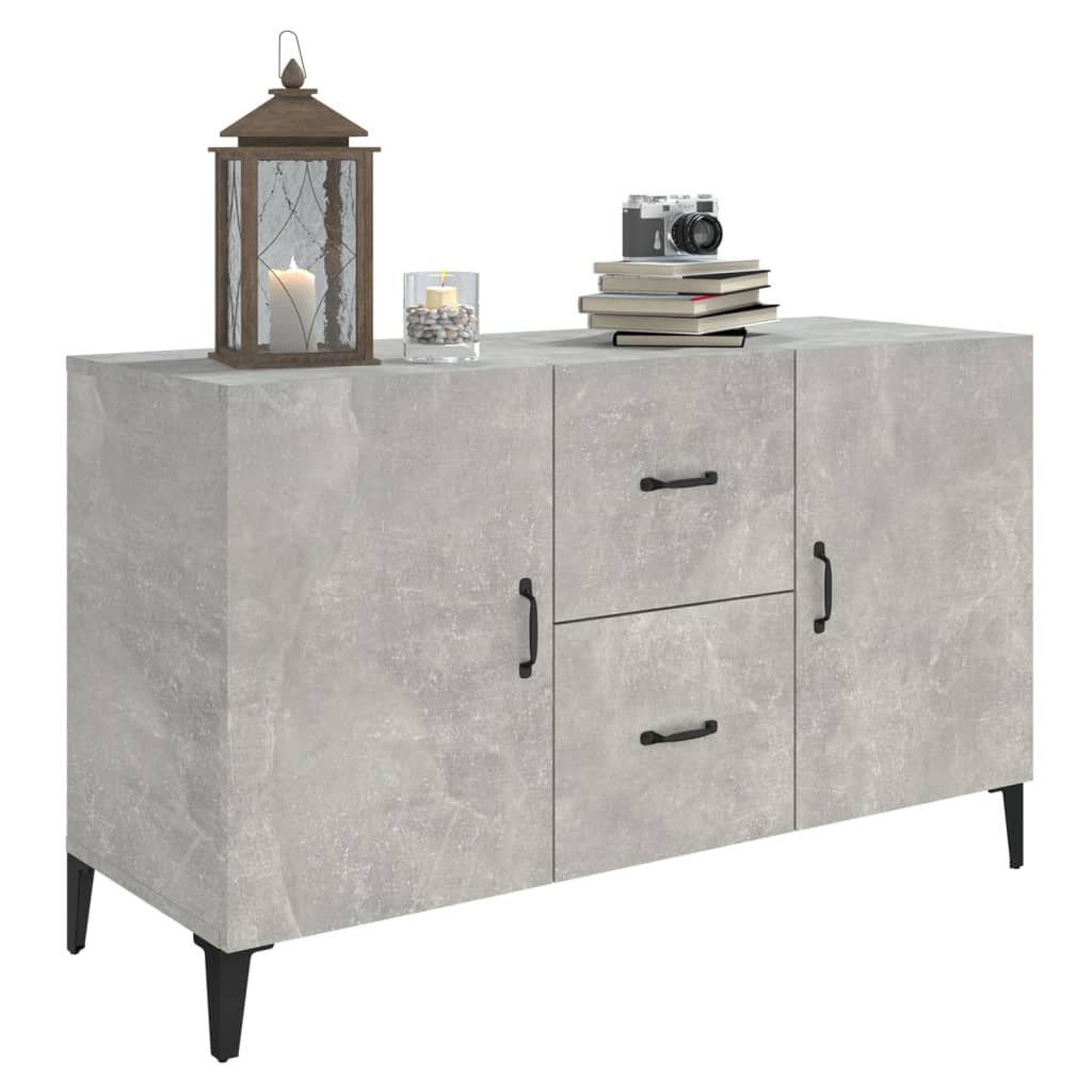 Dressoir 100x36x60 cm bewerkt hout betongrijs is nu te koop bij PeponiXL, paradijselijk wonen!