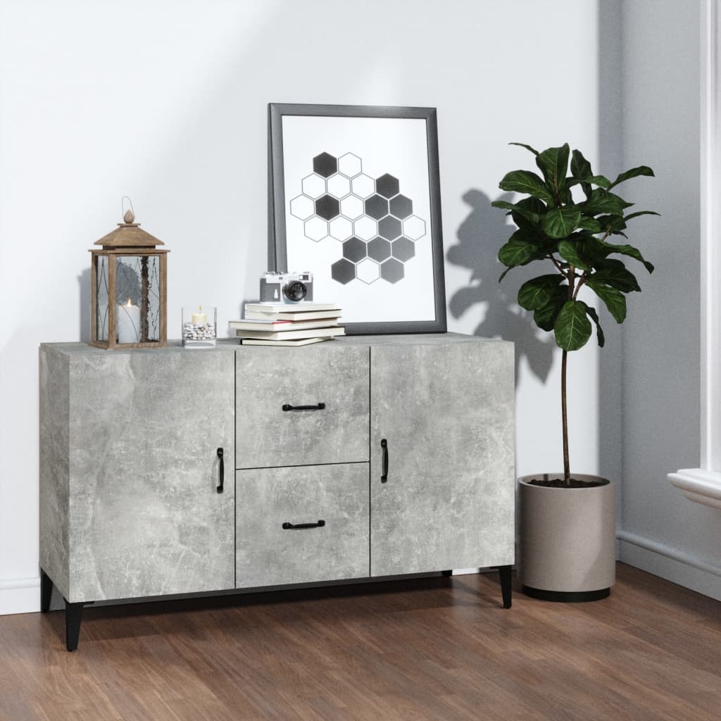 Dressoir 100x36x60 cm bewerkt hout betongrijs is nu te koop bij PeponiXL, paradijselijk wonen!